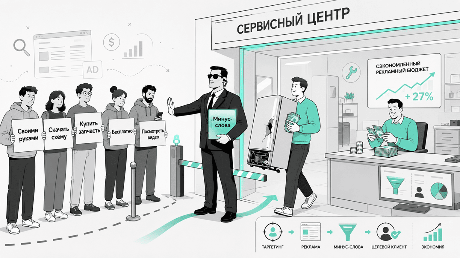 Список минус-слов для ремонта техники